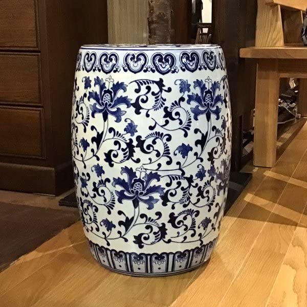 Amazon.co.jp: ウッドギャラリー樹 陶器スツール 青花 スツール 陶器製